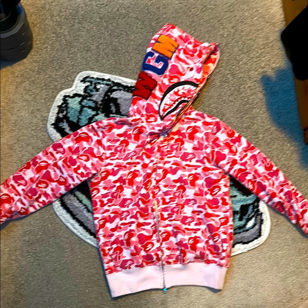A Bathing Ape ABC Camo Crystal Stone Shark Hoodie